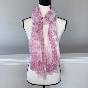 Lightweight Scarf/Wrap Passion Pink & White